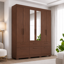 Ver imagem 1 de Guarda Roupa Lisboa 6 Portas de Bater 5 Gavetas Espelho MDF Pm Home