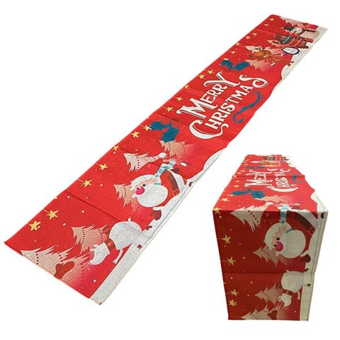 Caminho de Mesa Toalha Passadeira Natal Natalino Trilho Mesa de Jantar Papai Noel Boneco de Neve Dec