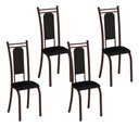 Ver imagem 1 de Kit 4 Cadeiras Paris Corino Preto Tubo Marrom Cafe