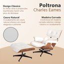 Ver imagem 3 de Poltrona Charles Eames com Puff Couro Natural Linha Premium Design Atemporal Sala Luxo - Branco