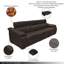 Ver imagem 3 de Sofá Elétrico Reclinável Sala de Estar Concepción U076 308cm Modulado Botão Touch Couro Marrom G49 -