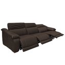Ver imagem 1 de Sofá Elétrico Reclinável Sala de Estar Concepción U076 308cm Modulado Botão Touch Couro Marrom G49 -