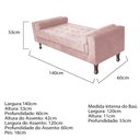 Ver imagem 5 de Recamier Baú Félix Solteiro 140 cm Suede - Doce Sonho Móveis ML/R1/FELIX/140/B/S Rosê