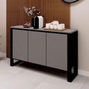 Ver imagem 3 de Aparador Balcão F5 Office 3 Portas MDP e Metal 136cm Cinza Sagrado com Preto