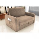 Ver imagem 4 de Sofá Cama Daiane 2 Lugares com Baú Suede Bege Matrix