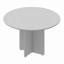 Ver imagem 2 de Mesa de Reunião Redonda 110cm x 110cm com 4 Lugares e Pés Painel para Escritório Corporate Cinza