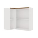 Ver imagem 2 de Armário Aéreo de Canto 93cm para Cozinha Modulada Nichos Mdf Cor:branco com Ébano