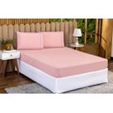 Ver imagem 2 de Jogo de Lençol King 3 Peças 180 Fios Algodão Liso:rose