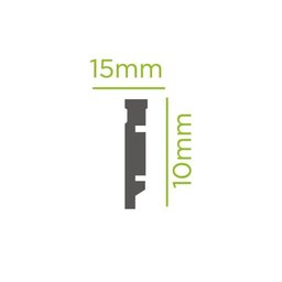 Kit com 10 Barras Rodapé de Poliestireno 10cm X 15mm Frisado Color 24m - 2