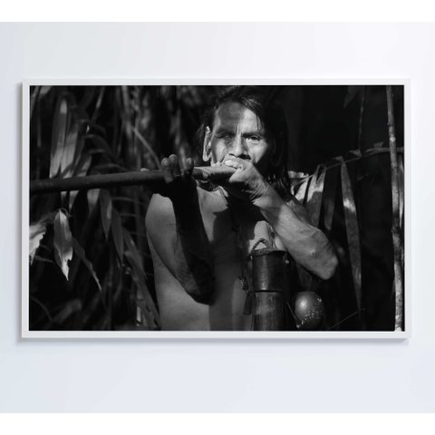 Quadro Índio Caçando na Amazônia Decor&quadros Nat133 90x60 Cm Tecido Canvas