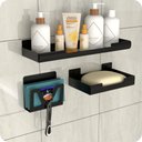 Ver mais imagens de Kit Acessórios Para Banheiro 7 Peças Preto ELG