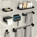 Ver imagem 1 de Kit Acessórios Para Banheiro 7 Peças Preto ELG