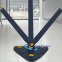 Ver imagem 5 de Mop Esfregao Triangular Giratorio Telescopio Espreme Agua Limpa Esfrega Parede Teto Chao Piso Janela