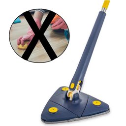 Mop Esfregao Triangular Giratorio Telescopio Espreme Agua Limpa Esfrega Parede Teto Chao Piso Janela - 11