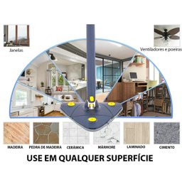 Mop Esfregao Triangular Giratorio Telescopio Espreme Agua Limpa Esfrega Parede Teto Chao Piso Janela - 2