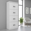 Ver imagem 1 de Armário Locker Guarda Volume 8 Portas com Chave 60x160cm Branco ME4202 - Tecnomobili