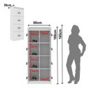 Ver imagem 4 de Armário Locker Guarda Volume 8 Portas com Chave 60x160cm Branco ME4202 - Tecnomobili
