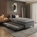 Ver imagem 3 de Cama Box Solteiro com Auxiliar D28 Aspen 88 Cinza/Branco Hellen Colchões