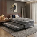 Ver imagem 1 de Cama Box Solteiro com Auxiliar D28 Aspen 88 Cinza/Branco Hellen Colchões