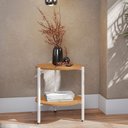 Ver imagem 1 de Mesa de Centro com 1 Prateleira Industrial Marrom Canela/Branco