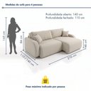 Ver imagem 3 de Sofá Cama Modular Orgânico Retrátil 4 Lugares 270cm Base Madeira Maciça Cancún