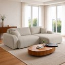 Ver imagem 1 de Sofá Cama Modular Orgânico Retrátil 4 Lugares 270cm Base Madeira Maciça Cancún