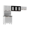 Ver imagem 1 de Cozinha Compacta Mirage Aço 3 Peças (2 Aéreos + 1 Paneleiro) Czc40 Branco/preto - Telasul