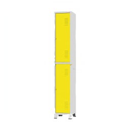 Armário Roupeiro De Aço Para Vestiário 2 Portas Locker Amarelo - 1