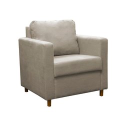 Poltrona Cadeira Lara Para Sala de Estar Escritório Consultório Suede Bege - Ninho Decor - 2