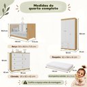 Ver mais imagens de Quarto de Bebê Completo com Berço Americano 3 em 1 e Colchão Incluso Flor Multimóveis MP4953