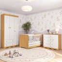 Ver imagem 1 de Quarto de Bebê Completo com Berço Americano 3 em 1 e Colchão Incluso Flor Multimóveis MP4953