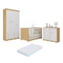 Ver imagem 2 de Quarto de Bebê Completo com Berço Americano 3 em 1 e Colchão Incluso Flor Multimóveis MP4953