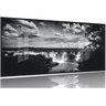 Quadro Decorativo Cataratas Do Iguaçu Preto E Branco 130x60 Moldura Preta 2x2 - 1