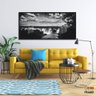 Quadro Decorativo Cataratas Do Iguaçu Preto E Branco 130x60 Moldura Preta 2x2 - 6