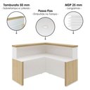 Ver imagem 5 de Mesa Balcao Recepcao 148x148 cm e Armário com Nicho 173x90 cm Carvalho Branco Artany