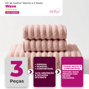 Ver imagem 2 de Jogo de Toalha Banho Banhão e Rosto Wave 3 Peças 100% Algodão Super Macio Premium Casa Dona
