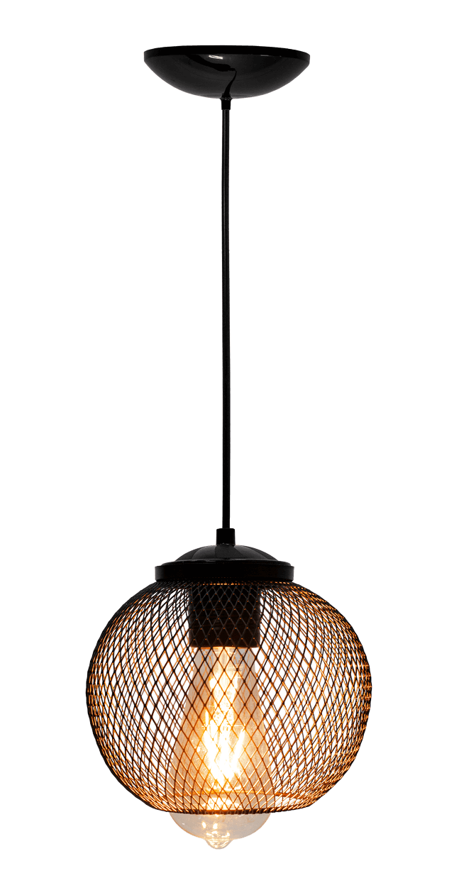 Luminaria Pendente Verona Preta 16cm E27 - 2