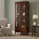 Ver imagem 3 de Cristaleira 2 Portas 1 Gaveta Classica MDF Pes Luiz Xv Ecomem Cor Imbuia