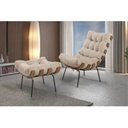 Ver imagem 1 de Poltrona Costela de Adão com Puff Tecido Linho