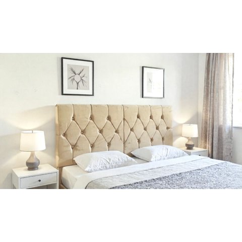 Cabeceira Estofada Cama de Casal Queen 1,60 X 55 Cm Modelo Paris Areia