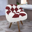 Ver imagem 1 de Poltrona Paloma Escritório Sala Giratória Madeira Suede Branco e Suede Vinho - Dominic Decor