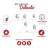 Kit Acessórios para Banheiro 5 Peças Linha Delicato Cor Branco e Cromado Durín - 2