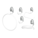 Ver imagem 1 de Kit Acessórios para Banheiro 5 Peças Linha Delicato Cor Branco e Cromado Durín