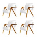 Ver imagem 1 de Kit 4 Poltronas Cadeira Marilia Recepção - Corino Branco