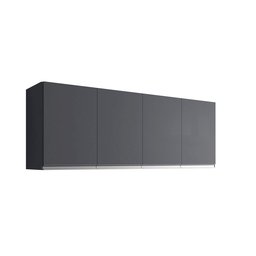 Armário para Cozinha Aéreo 4 Portas 1,6m - Andréia: Cinza Fosco - 2