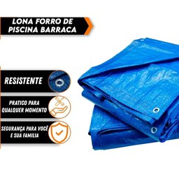 Lona de Polietileno Azul Impermeável Piscina Barraca Telhado 100 Micras/m2 4x3m Rino Agro - 3