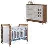 Berço Mirelle e Cômoda Mariah Branco Acetinado Amadeirado - Carolina - 1