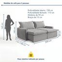 Ver imagem 3 de Sofá Cama Reclinável 200cm Sevilha