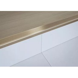 Perfil Aluminio L Para Escada Degrau Barra 1 Metro Dourado - 1