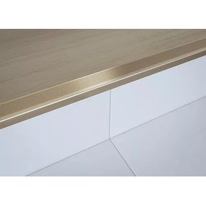Perfil Aluminio L Para Escada Degrau Barra 1 Metro Dourado